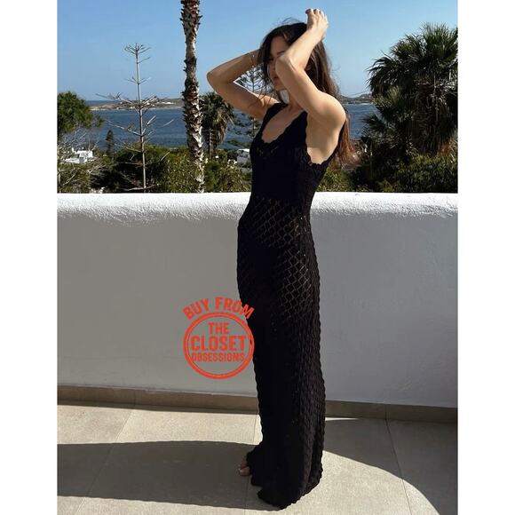 RARE!!! MANGO BLOGGER FAVE!!! Openwork Knit Maxi Dress NWT - Picture 14 of 16